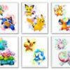 NEW Pepper & Moose 6 Assorted Pokemon Poster Wall Decors 8″ x 10″, Unframed
