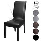 1/4/6/8PCS Dining Chair Covers PU Leather Waterproof Durable Wedding Party Cover