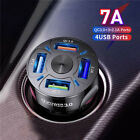 4-USB Phone Car Charger Adapter QC3.0 LED Display Fast Charging Car Accessories