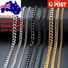 Cuban Chain Necklace for Men Women, Basic Punk Stainless Steel Single Curb Link