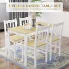 Dining Table 4 Chairs Set Seaters Bench Kitchen Furniture Solid Pine Wood Oak WH