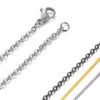 Silver Rose Gold Black Stainless Steel Box Cable Snake Bead Chain Necklace