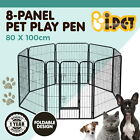 i.Pet Pet Dog Playpen Enclosure Cage 8 Panel Puppy Fence Play Pen Foldable Metal