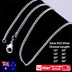 925 Sterling Silver 2mm Classic Curb Chain Necklace For Pendants – NEW