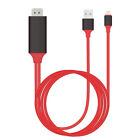 Nxet 8 Pin Lightning to HDMI Lead TV AV Cable Adapter For iPhone iPad 2M Red