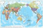 World MAP Pacific Centred (LAMINATED) POSTER (100x65cm) Large Australia Middle World MAP Pacific Centred (LAMINATED) POSTER (100x65cm) Large Australia Middle